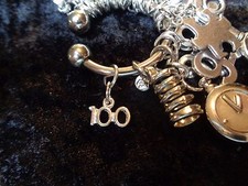 Celebrate 100 small pound Weight Loss with Charm for Weight Watchers Keychain 