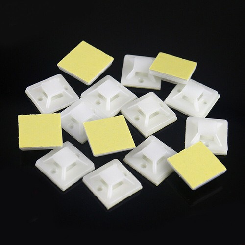 10/50x Self Adhesive Cable Clips Mounts Wire Conduit Tubing Nylon Sticky Pad` - 第 7/14 張圖片