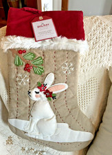 Pottery Barn Holiday Christmas stocking bunny...