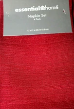 Essential Home Red 4-Pack Napkin Set 17x17"