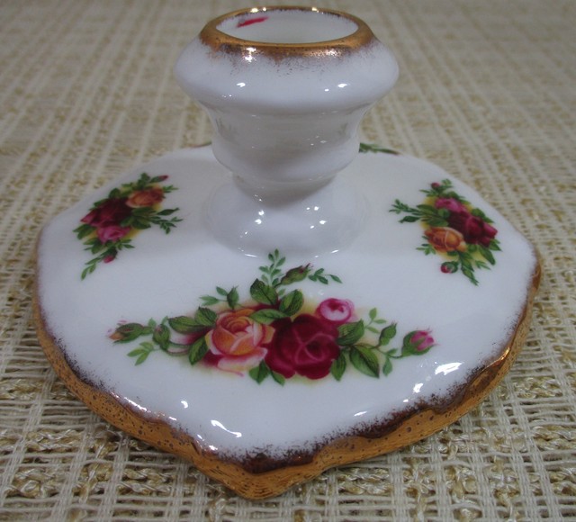 2X Royal Albert Old Country Roses 2 Round Candlestick Candle Holder