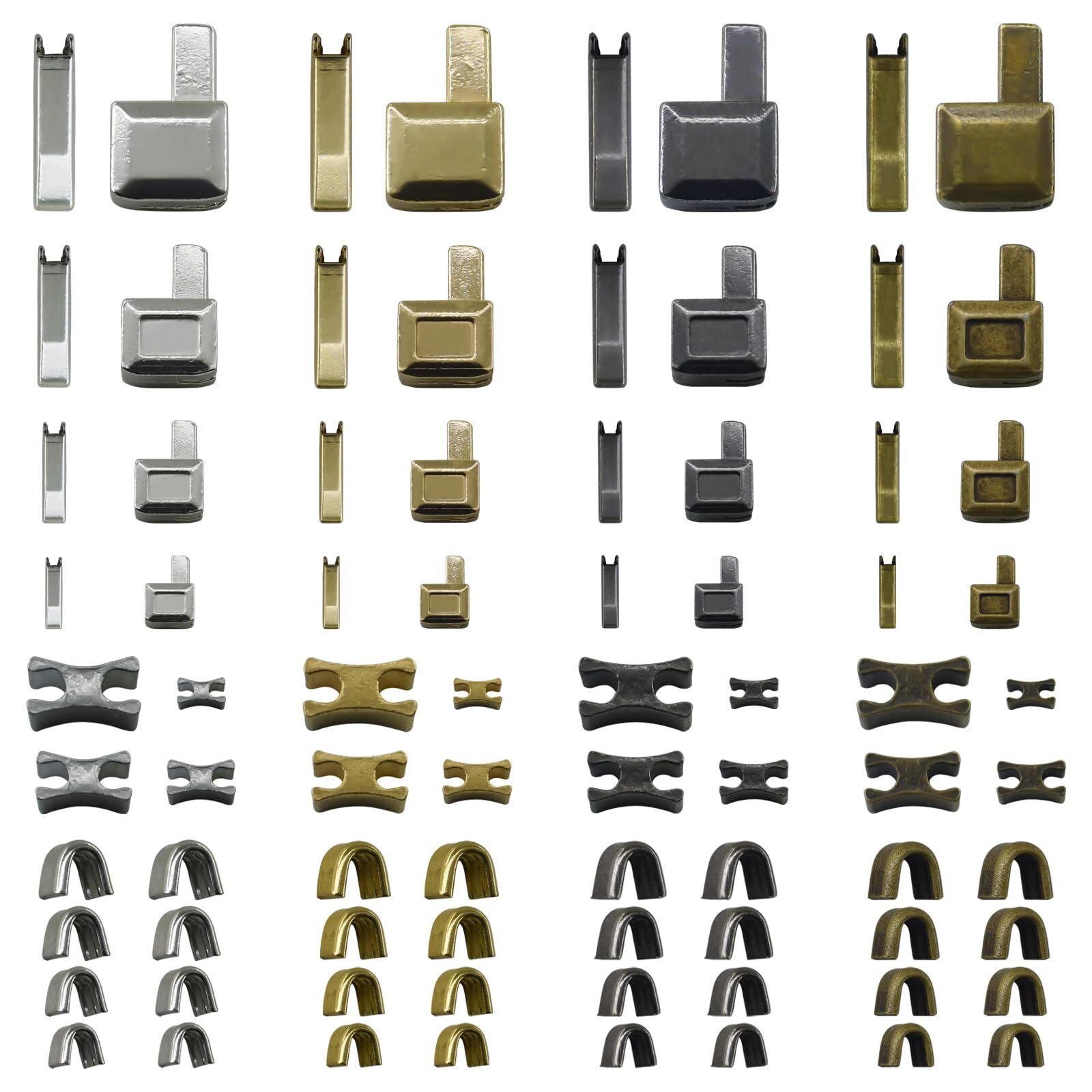 80Pcs Metal Zipper Insertion Pin Set Zipper Repair Kit Zipper Latch Slider Re...