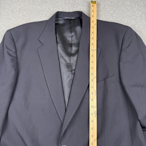 Vintage Burberry Navy Blue W/ Silver Logo Coin Buttons Mens Blazer 48R - Picture 8 of 12