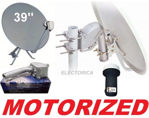 39" MOTORIZED ROTARY SATELLITE DISH + SG2100 MOTOR + FTA FREE TO AIR LNB 33 36