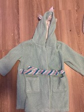 Kids Mint Green Unicorn Hooded Bathrobe