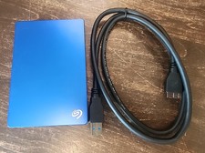 Seagate 4TB Portable External Hard Drive Blue (SRD00F1) With USB 3.0 Cable