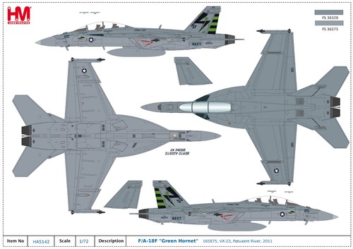 Hobby Master HA5142, F/A-18F "Green Hornet" 165875, VX-23, Patuxent River, 2011 - Picture 6 of 6