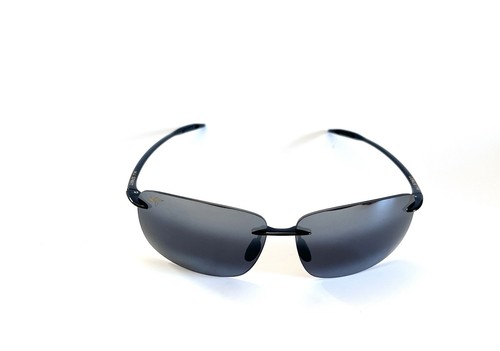 Maui Jim 422-02 Breakwall Sunglasses Black Frame Grey Polrized Lenses Sport Case - Picture 8 of 12