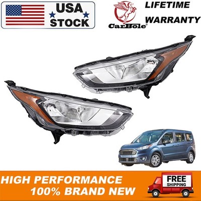 Halogen Headlight Assembly Set for 2019-2023 Ford Transit Connect Left + Right