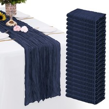 20 PCS Cheesecloth Table Runner 35x70 Inch Navy Blue Gauze Rustic Sheer