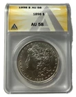 1898 Philadelphia Mint Morgan Silver Dollar certified by ANACS AU 58