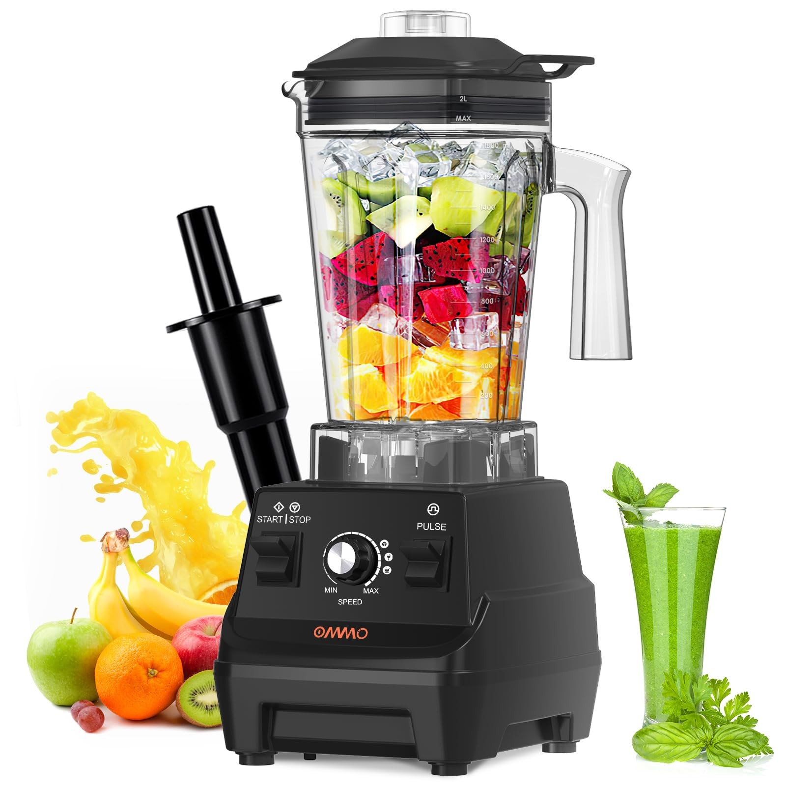 Blender 1800W, Professional High Speed Countertop Blender wi