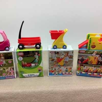 Little Tikes Mini Set of 4 Car, Wagon, Shopping Cart & Activity Gym New In Boxes