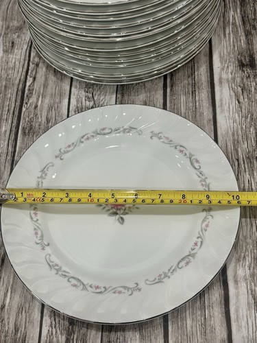 Vintage Royal Swirl Pink Rose Fine China Dinner Plates Set Of 2 - Picture 7 of 7