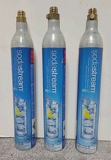 Lot of 3 Empty SodaStream CO2 Cylinder Replacement Refill Canisters 60L 14.5 oz