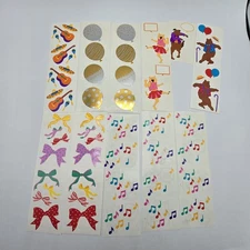 Vtg 90s Mrs. Grossman's Stickers Lot Expressions Bear Cat Dog Party Balloons