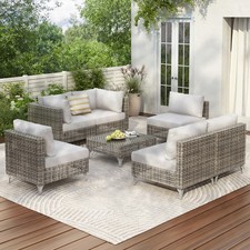 K&K 7-Piece Wicker Patio Furniture Set, Outdo...