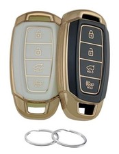 TPU Key Fob Cover Compatible with 2017-2021 Hyundai Accent Azera Black/white