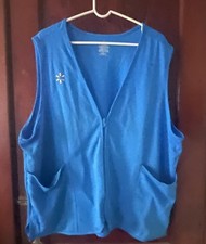 Walmart Employee Vest Blue Zip-Up With Embroidered Spark Logo Pockets Men's 2XL.