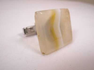 白色带状玛瑙石单件复古袖口链接替换件丢失/损坏zx54 | eBay