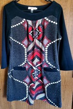 Aryeh Women Long Sleeve Boho Knitted Sweater Dress Size XL 