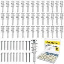 Bindvoew 70pcs Self Drilling Drywall Anchors Kit Heavy Duty Wall Anchors Hol...