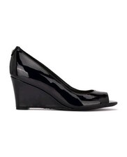 Nine West Cape Size 6.5M Wedge Pump Black Man Made Upper New