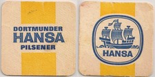 Dortmunder Hansa Pilsener - alter Bierdeckel / Bierfilz "Hanse Holk"