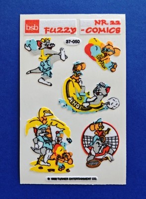 Vintage Stickeralbum Sticker bsb 90er Fuzzy Stoff Tom & Jerry 