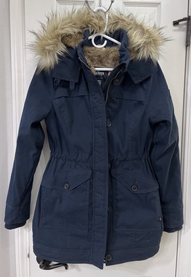 Abercrombie Fitch Fur Lined Jacket Women s Small Very Warm Zip & Button