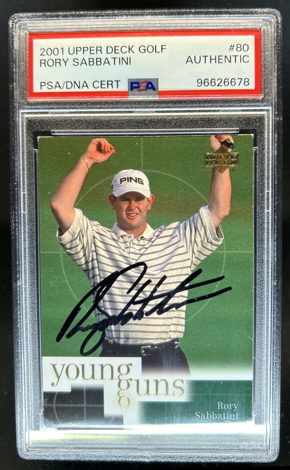 2001 Upper Deck Rory Sabbatini Rookie Young Guns Auto RC #80 PSA Authentic