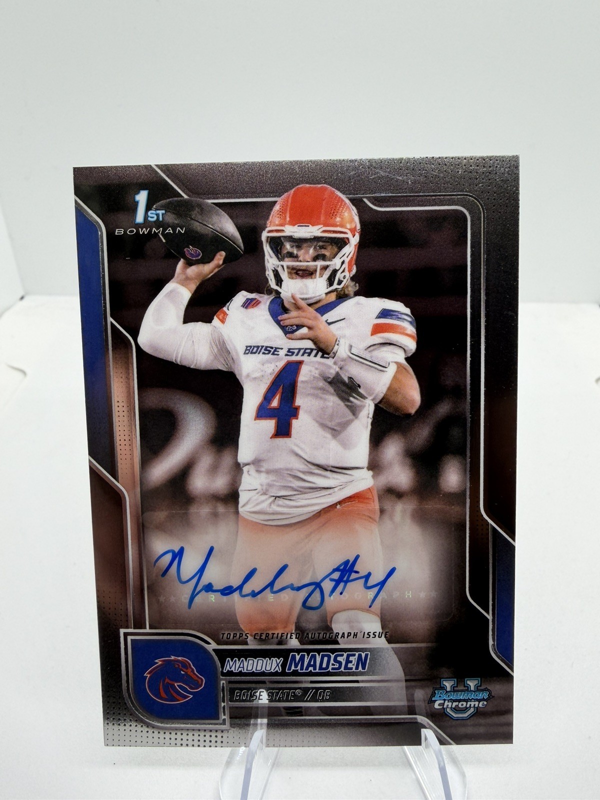 Maddux Madsen #BCA-MM 2025 Bowman University Chrome Sapphire Football Chrome Prospect Autographs