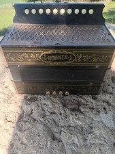Vintage Hohner Button Accordion Single Row 1930-1950 Key Of G Working Instrument