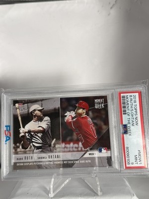 2018 Topps Now Babe Ruth Shohei Ohtani Moment of the Week #MOW1 PSA 9