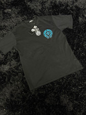 Chrome Hearts Men s M Black/Blue Double-Sided Logo Graphic Crew Neck T-Shirt