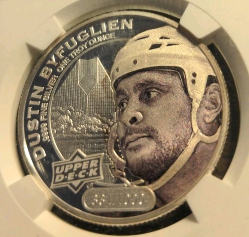 NGC Upper Deck Grandeur 1 oz .9999 Silver Hi-Relief Coin 1000 Dustin Byfuglien - Picture 2 of 3