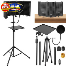 Microphone Stand w/ Isolation Shield Pop Filter Tripod Studio Recording Kit