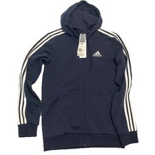 Adidas Essentials French Terry 3-Stripes Hoodie Men's Blue Size S