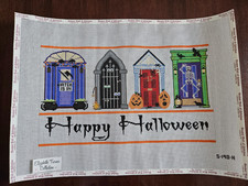Happy Halloween Doors, Needlepoint Canvas, Elizabeth Turner Collection