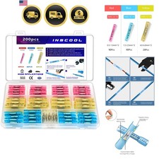 200pcs Heat Shrink Butt Connector, Waterproof Crimp Electrical Wire Connector...