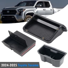 3Pcs Dashboard Storage Box Center Console Organizer Cup Holder For 24-25 Tacoma
