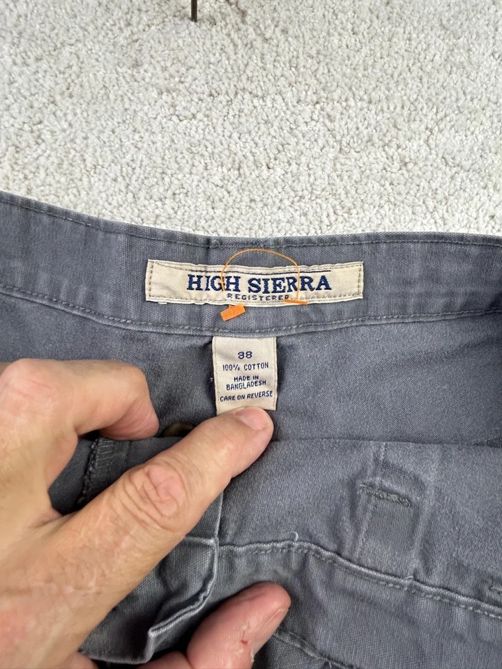 High Sierra 短裤男式 38 灰色货物口袋户外远足实用 Gorpcore — 第 2/4 张图片