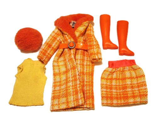 Barbie Made for Each Other 1881 Vintage 1969 Coat and Boots Set Near Complete