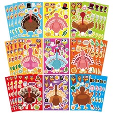 Make a Turkey Stickers 27 PCS Thanksgiving Stickers for Kids Toddlers, Turkey...