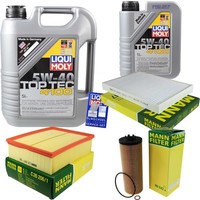 Mann Inspektionspaket 6L Liqui Moly Top Tec 4100 5W-40 FüR Audi A6 Avant 2.5 TDI