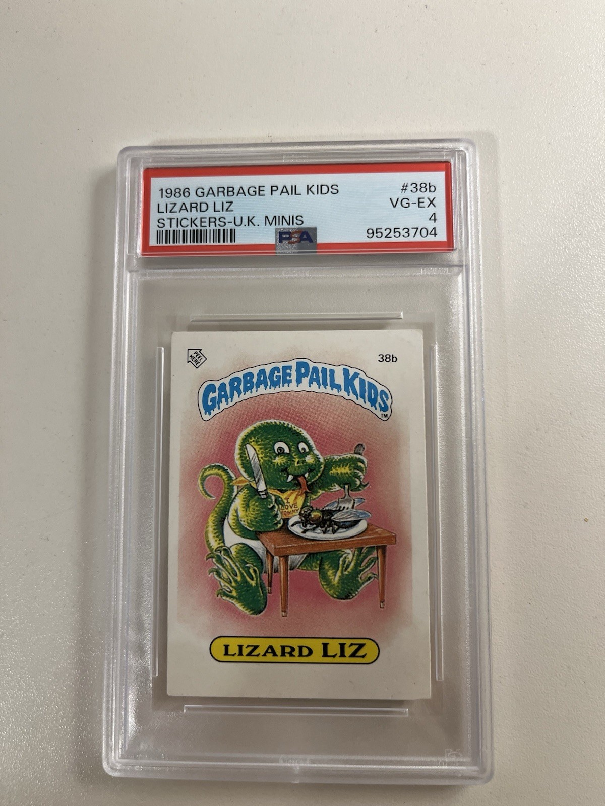1985 Topps Garbage Pail Kids Series 1 Lizard Liz Stickers #38b- PSA Graded 4 EX