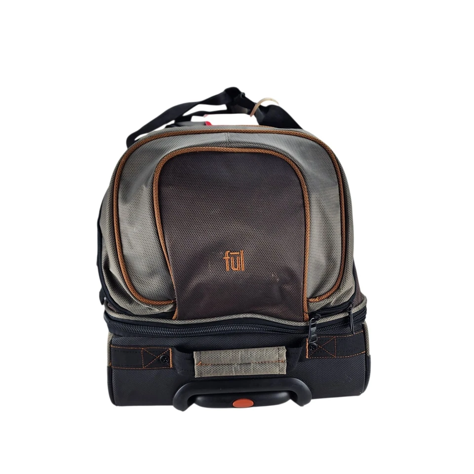 FŪL Split Level 30" Rolling Duffle Bag Workhorse Luggage Wheels Gray Green/Brown - Image 4 of 4