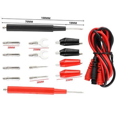 Test Leads Kit Multimeter Sonde 16pcs Flexibel Multifunktional Dauerhaft