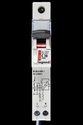 LEGRAND 20 AMP CURVE C 10kA 30mA RCBO TYP AC 6064 12