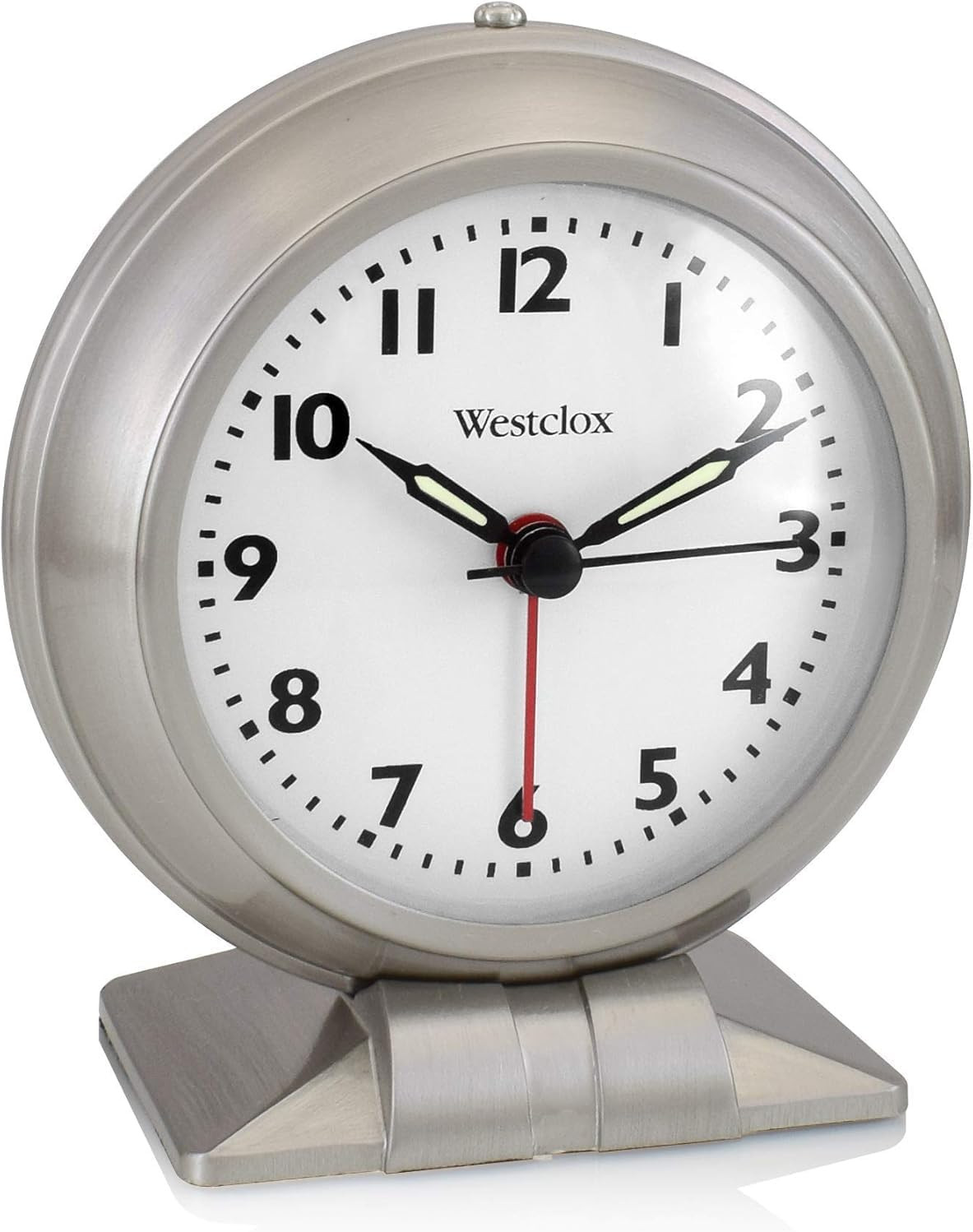 Westclox Classic Alarm Clock – Silver Finish, 4.75W X 5.5H Analog Display, Batte